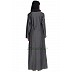 Front open Denim coat abaya- Dark Grey